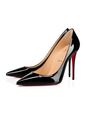 Christian Louboutin Black Patent Leather Kate 100 Pumps