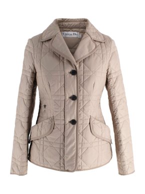 Dior Beige Macrocannage Quilted Puffer Jacket