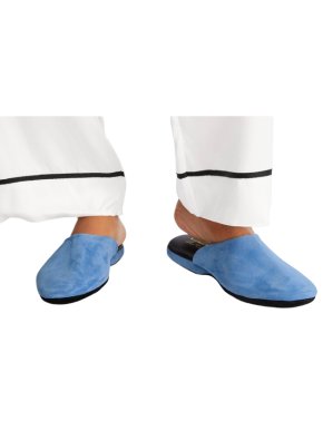 Charvet Blue Suede Slippers In Bag And Box