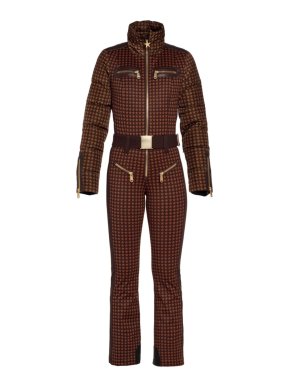 Goldbergh Brown Star Printed Starstruck One Piece Ski Suit