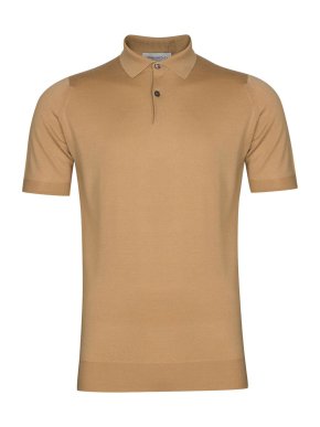 John Smedley Caramel Merino Wool Payten Polo Shirt