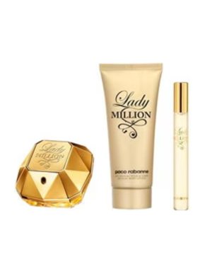 Rabanne Lady Million Eau de Parfum 80ml Body Lotion 100ml Travel Spray 10ml Gift Set