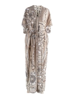 Hermes Hermès Beige Glaise "Effet Kaleidoscope" Kaftan