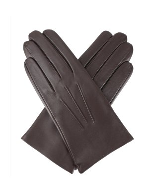 Dents Brown Cashmere-Lined Deerskin Leather Gloves
