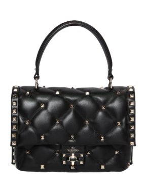 Valentino Black Medium Quilted Rockstud Candy Bag