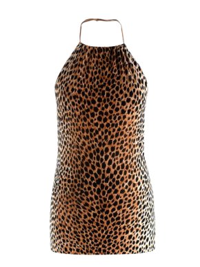 Dolce& Gabbana Leaopard Print Halterneck Top