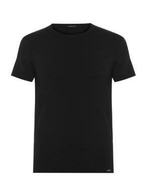 Tom Ford Black Cotton Crew T-Shirt