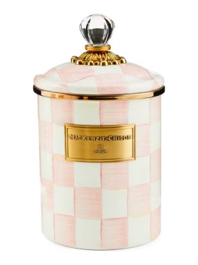 Mackenzie Childs Rosy Check Medium Canister