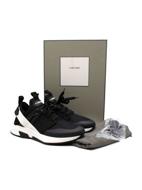 Tom Ford Black/White Jago Run Trainer
