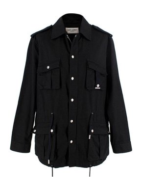Saint Laurent Black Cotton Military Jacket
