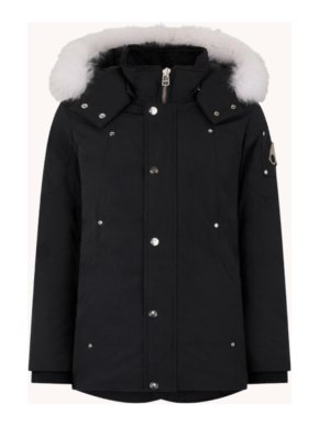 Moose Knuckles Kids Black Unisex Original Parka with Fur Trim