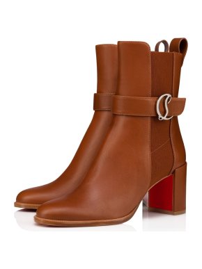 Christian Louboutin Tan Leather Chelsea Booty 75 mm