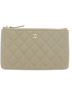 Chanel Pistachio Green Lambskin Quilted Leather Small Pouch