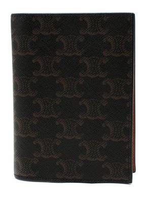 Celine Black Triomphe Canvas Passport Cover