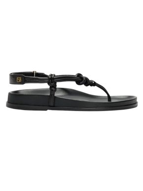 Essen Black Leather The Sporty Slingback Sandal