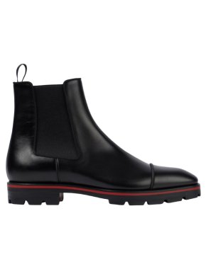 Louboutin Black Melon Leather Chelsea Boots