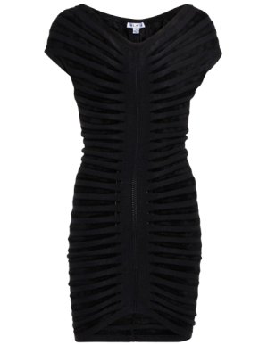 Alaia Black Velvet Ruched Mini Dress