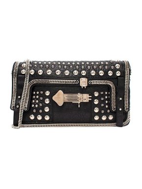Emanuel Ungaro Vintage Black Studded Pebbled Leather Bag