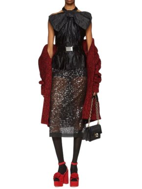 Miu Miu Black Sequin Embellished Skirt