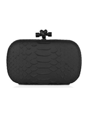 Bottega Veneta Black Python Knot Clutch
