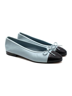 Chanel Baby Blue CC Lambskin Ballerina Flats