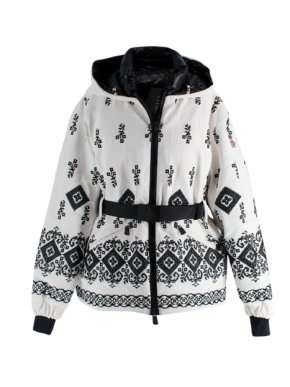 Moncler White Embroidered Gardena Ski Jacket 1