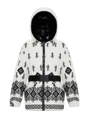 Moncler White Embroidered Gardena Ski Jacket