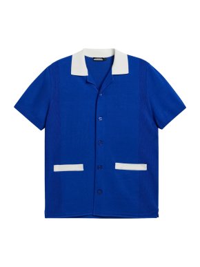 J. Lindeberg Blue Wynn Knitted Polo Shirt