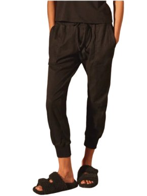 James Perse French Black Mixed Media Pants