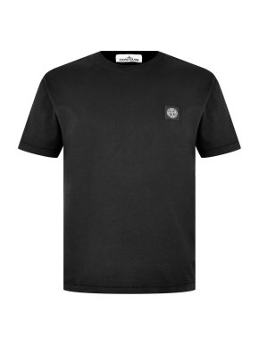Stone Island Black Cotton Short Sleeve T-shirt