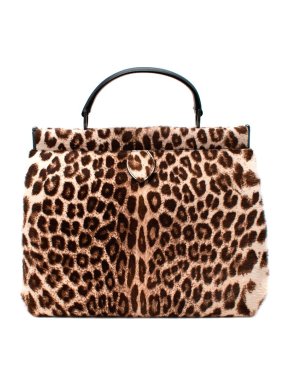 Alaia Leopard Print Pony Skin Top Handle Bag