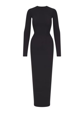 Skims "Fits Everybody" Onyx Long Sleeve Crew Neck Dress