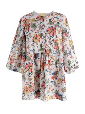 Erdem Floral Flared Short Sleeve Blouse