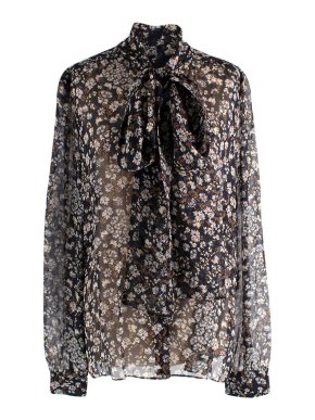 MaxMara Daisy Pussybow Tie Silk Blouse