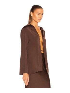 Jacquemus Brown La Chemise Notte Satin Top 1