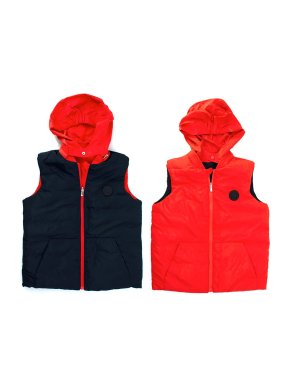 Jacadi Blue and Red Reversible Hooded Gilet 1