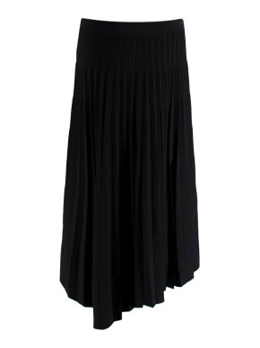 Jonathan Simkhai Black Asymmetric Pleated Skirt