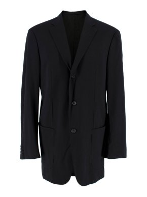 Jil Sander Black Single Breasted Wool Blend Blazer 1