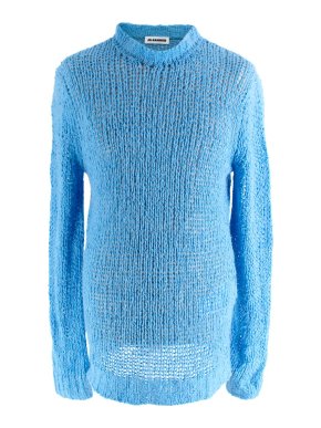 Jil Sander Blue Knitted Linen Jumper 1