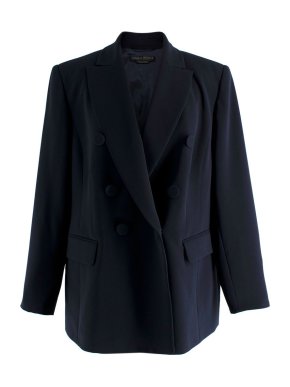 Marina Rinaldi Navy Cady Double Breasted Blazer 1