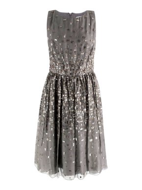 Bill Blass Grey Sequin Embellished Midi Dress 1