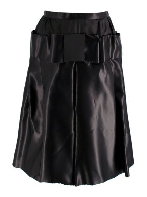 Rodarte Black Silk Pleated A Line Skirt 1