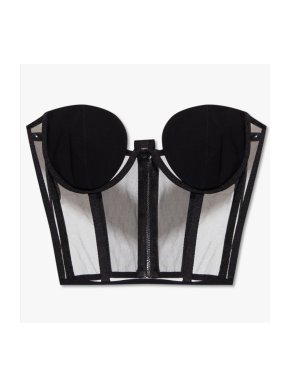 Nensi Dojaka Black Mesh Corset Top