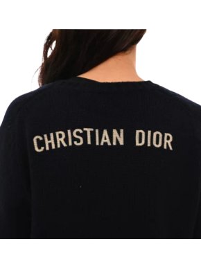 Dior Black Rear Logo Cashmere Cardigan