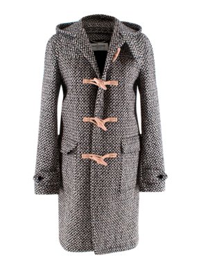 Saint Laurent Salt & Pepper Tweed Duffle Coat