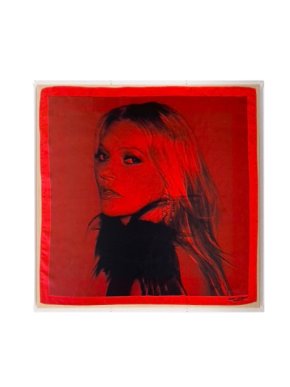 Saint Laurent Red Kate Moss Silk Scarf