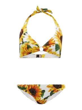 Dolce & Gabbana Sunflower- Print Bikini Set