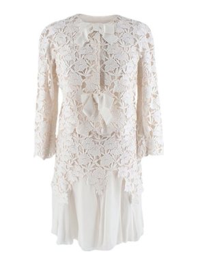 Giambattista Valli Ivory Guippure Lace & Chiffon Top & Skirt