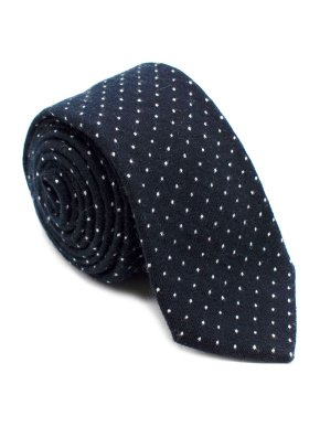 Turnbull Asser Navy White Dots Cashmere Blend Tie