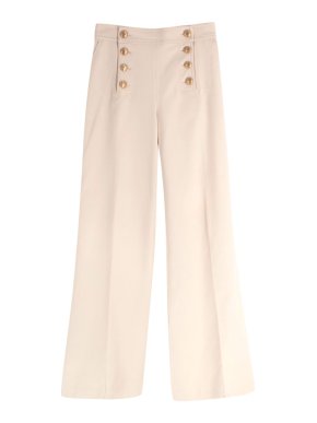 Zimmermann Cream High Waisted Beige Sailor Trousers